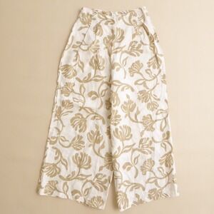 Faithfull The Brand Women Malta Wide Leg Pants Ensola Floral Print Oat 8 / Large